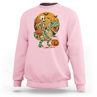 Funny Skeleton Riding Mummy Dinosaur Halloween Sweatshirt - Wonder Print Shop