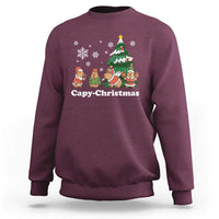 Christmas Capybara Sweatshirt Funny Capy Xmas Gift Idea - Wonder Print Shop