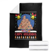 Capybara Christmas Tree Throw Blanket Funny Capy Holidays Gift - Wonder Print Shop