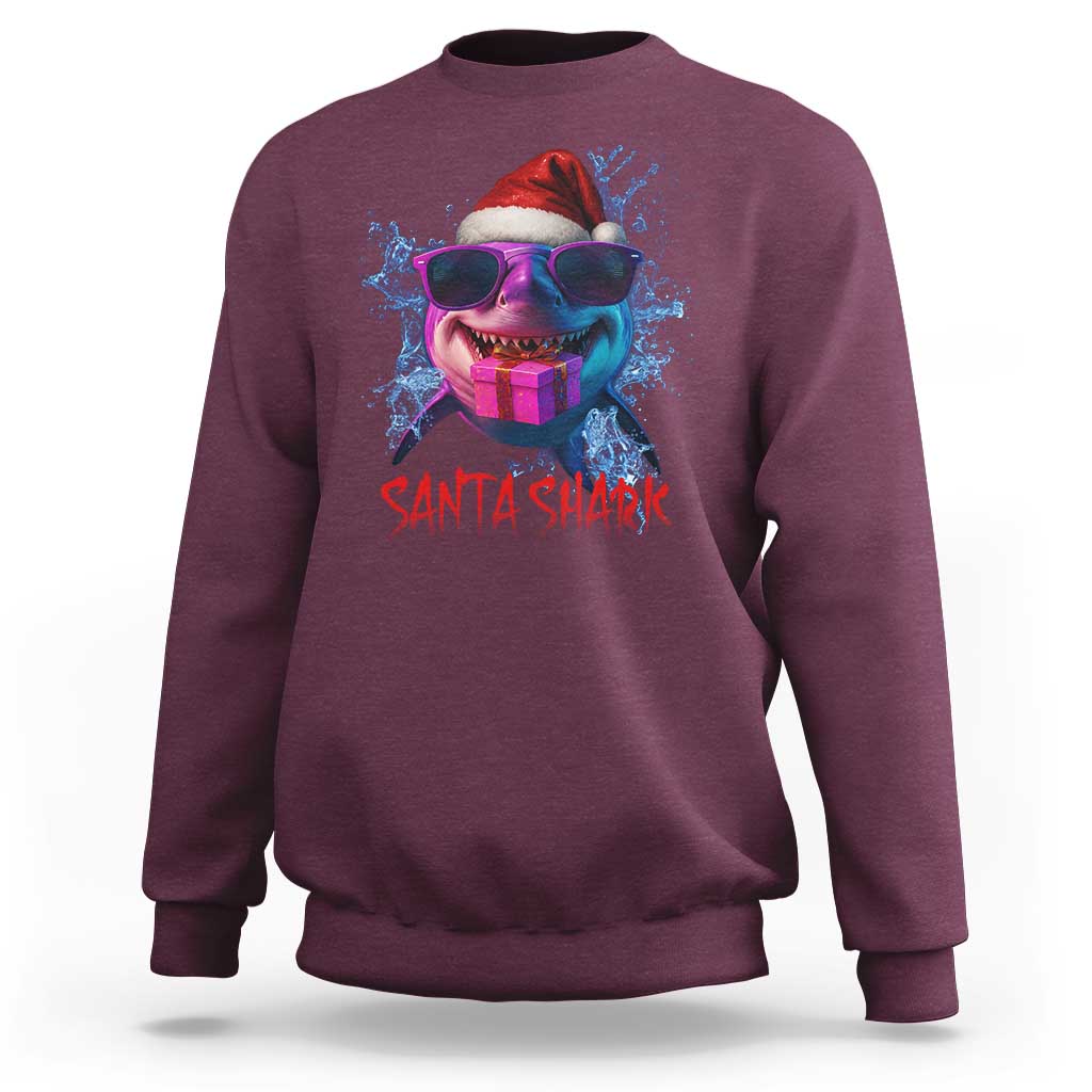 Funny Christmas Santa Shark Xmas Gift Sweatshirt - Wonder Print Shop