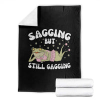 Funny Sagging But Still Gagging Throw Blanket Sarcastic Frog Humor - Wonder Print Shop