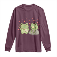 Cute Frog Lover Gift Long Sleeve Shirt Romantic Frog Music - Wonder Print Shop