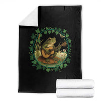 Funny Frog Playing Guitar Throw Blanket Music Lovers Gift - Wonder Print Shop