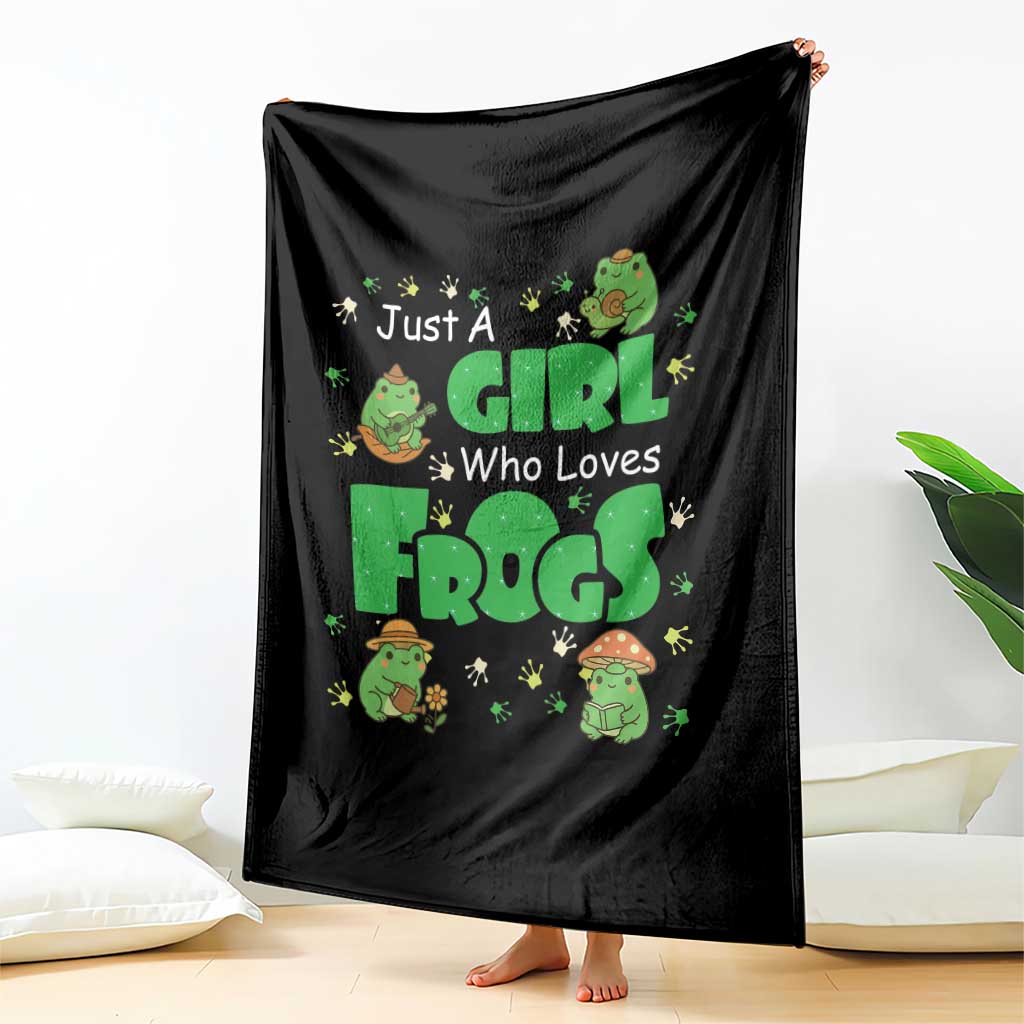 Just A Girl Who Loves Frogs Gift Throw Blanket - Wonder Print Shop