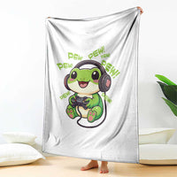 Funny Frog Playing Video Game Gift Throw Blanket - Wonder Print Shop