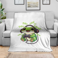 Funny Frog Playing Video Game Gift Throw Blanket - Wonder Print Shop