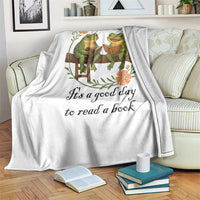 It Is A Good Day To Read A Book Throw Blanket Frog Book Lover - Wonder Print Shop