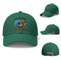 Im Just Here For The Snacks Baseball Cap Bow Football Lover