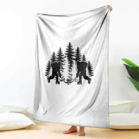 Funny Bigfoot Playing Ice Hockey Throw Blanket Cryptid Lover Gift - Wonder Print Shop
