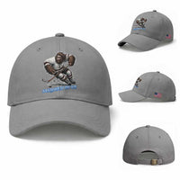Sasquatch On Ice Baseball Cap Funny Bigfoot Hockey Player Gift