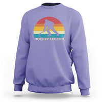 Bigfoot Hockey Legend Sweatshirt Retro Sasquatch Cryptid Player Gift - Wonder Print Shop