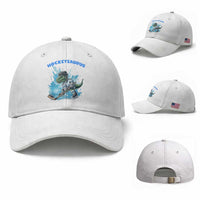 Hockeysaurus Baseball Cap Funny Dinosaur Playing Ice Hockey Gift