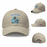 Hockeysaurus Baseball Cap Funny Dinosaur Playing Ice Hockey Gift