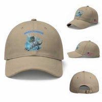 Hockeysaurus Baseball Cap Funny Dinosaur Playing Ice Hockey Gift