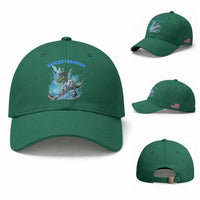 Hockeysaurus Baseball Cap Funny Dinosaur Playing Ice Hockey Gift