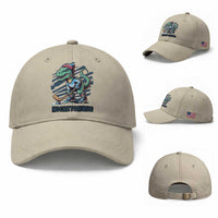 Funny Dinosaur Playing Ice Hockey Baseball Cap Hockeysaurus Gift For Kids