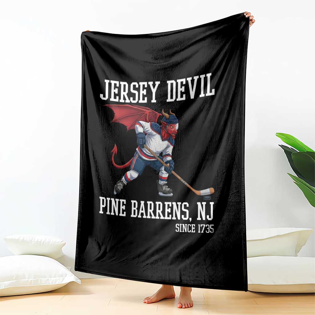 Pine Barrens New Jersey Devil Throw Blanket Gothic Horror Ice Hockey Gift - Wonder Print Shop