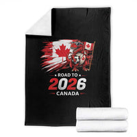 Funny Canada Soccer Dinosaur Throw Blanket Road To 2026