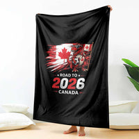 Funny Canada Soccer Dinosaur Throw Blanket Road To 2026