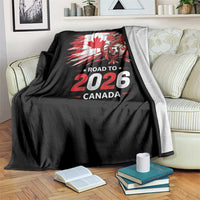Funny Canada Soccer Dinosaur Throw Blanket Road To 2026