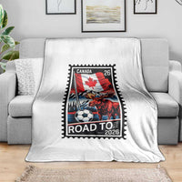 Canada Soccer Moose Throw Blanket Vintage Postal Stamp Road To 2026