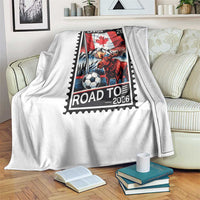 Canada Soccer Moose Throw Blanket Vintage Postal Stamp Road To 2026