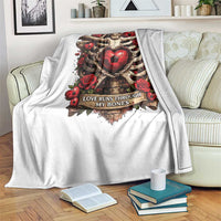 Love Runs Through My Bones Throw Blanket Funny Skeleton Soccer Player Gift