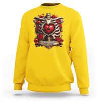 Love Runs Through My Bones Sweatshirt Funny Skeleton Soccer Player Gift