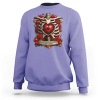 Love Runs Through My Bones Sweatshirt Funny Skeleton Soccer Player Gift