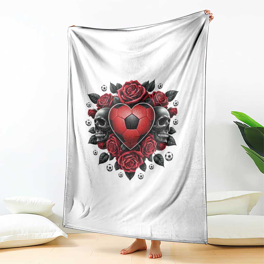 Skeleton Soccer Player Throw Blanket Valentine Day Gift