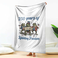 Funny Frog 250 Years Of Ribbiting Freedom Throw Blanket
