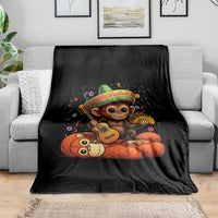 Cute Punch Baby Monkey Cinco De Mayo Throw Blanket Funny Animal Gift