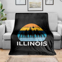 Vintage Illinois Mountain Forest Throw Blanket Nature Adventure Gift