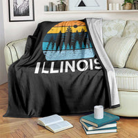 Vintage Illinois Mountain Forest Throw Blanket Nature Adventure Gift