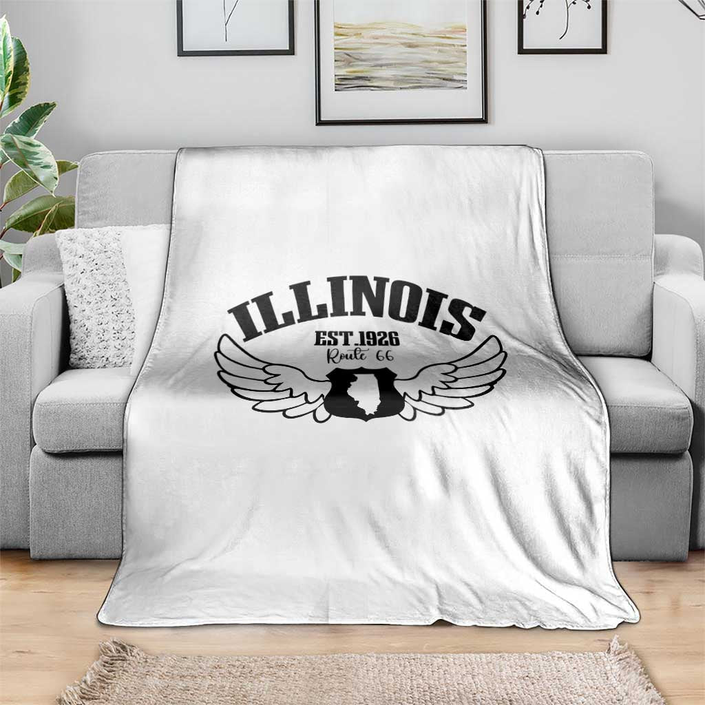 Illinois Route Highway 66 Souvenir Throw Blanket Open Road Adventure