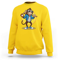 Funny Baseball Sweatshirt Monkey Playing Baseball Sport Humor Gift - Wonder Print Shop
