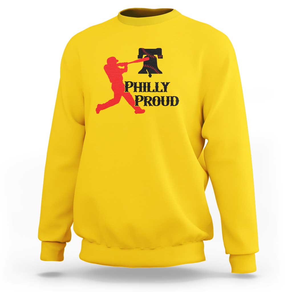 Baseball Lover Sweatshirt Vintage Liberty Bell Philly Proud - Wonder Print Shop