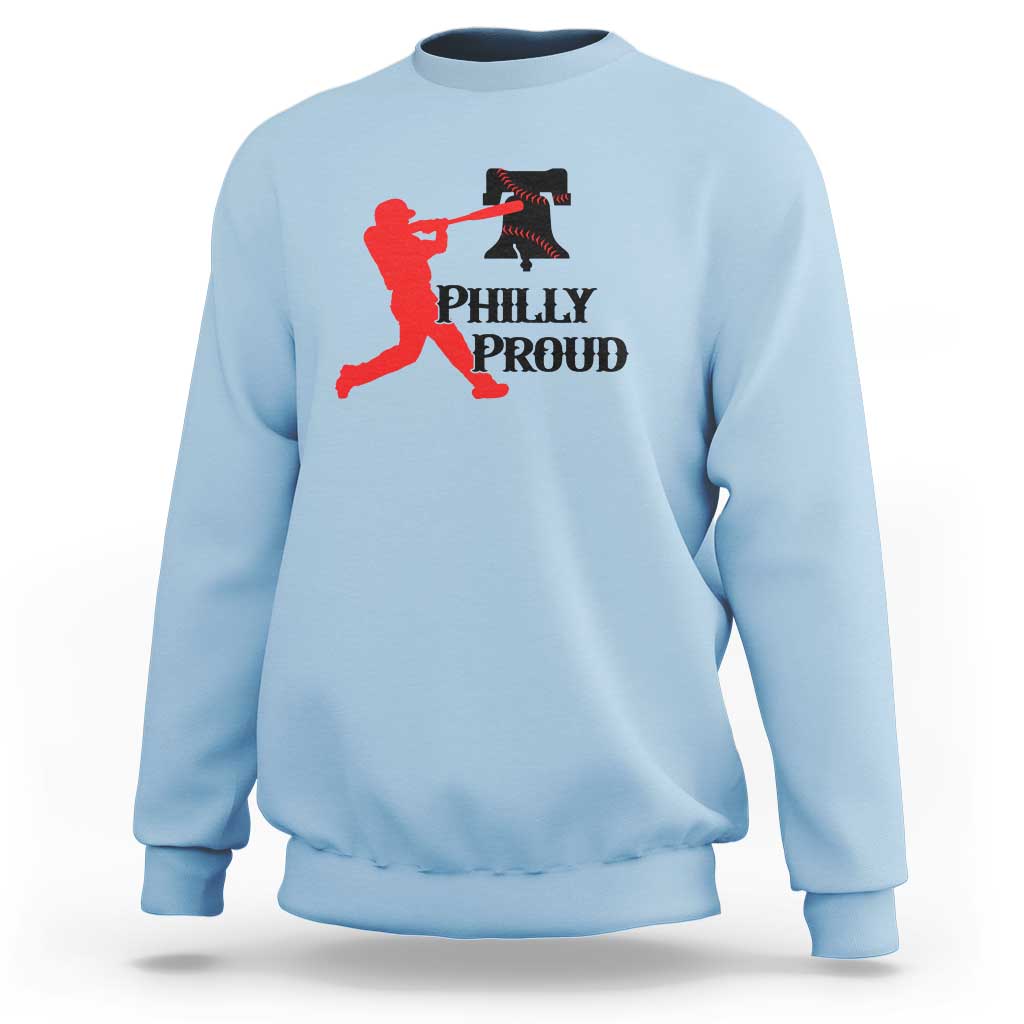 Baseball Lover Sweatshirt Vintage Liberty Bell Philly Proud - Wonder Print Shop