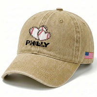Funny Vintage Philly Baseball Washed Cotton Baseball Cap Sport Humor Gift