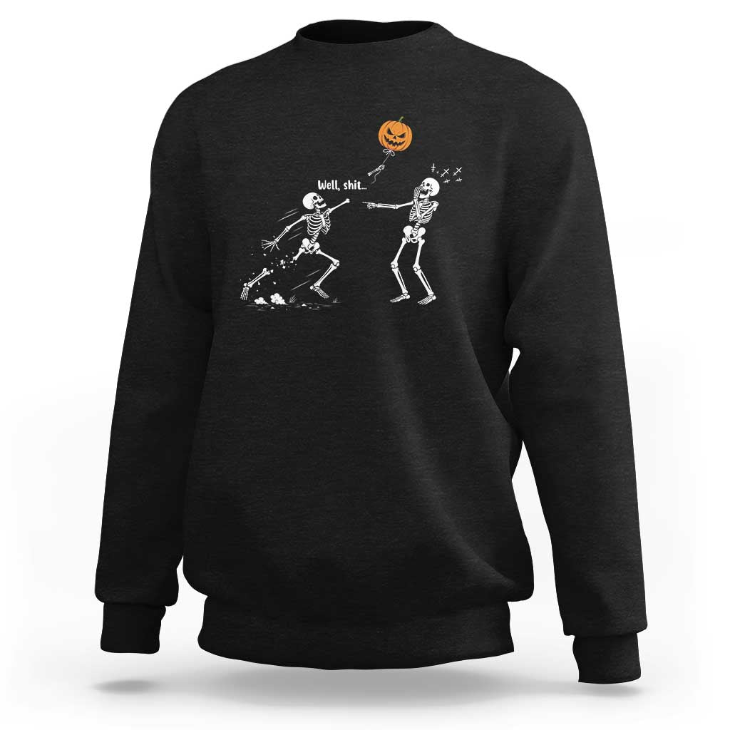 Funny Halloween Skeleton Lost Pumpkin Balloon Meme Sweatshirt