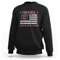 Obama 2028 Lets Fix This Sweatshirt Patriotic Vintage Flag Satire Gift