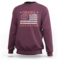 Obama 2028 Lets Fix This Sweatshirt Patriotic Vintage Flag Satire Gift