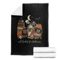 Spooky Bookish Reader Throw Blanket All Booked For Halloween