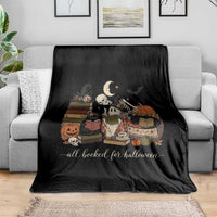Spooky Bookish Reader Throw Blanket All Booked For Halloween
