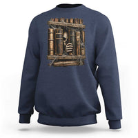 Gothic Haunted Library Sweatshirt Skull In Bookshelf Dark Academia