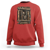 Gothic Haunted Library Sweatshirt Skull In Bookshelf Dark Academia