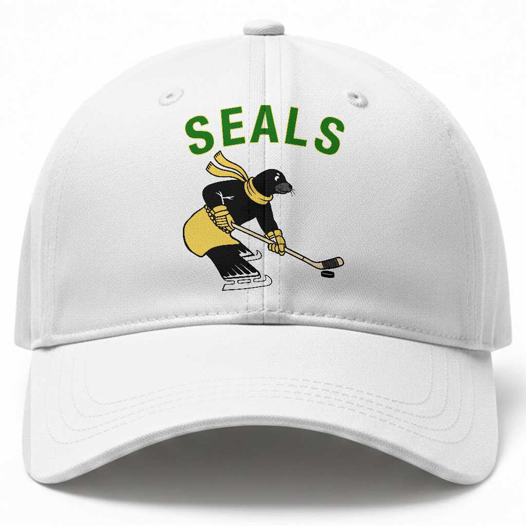 Funny Seal Ice Hockey Player Baseball Cap Winter Sports Gift