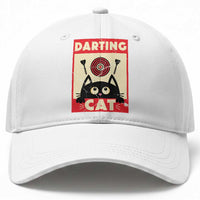 Black Cat Dart Thrower Baseball Cap Cat Lover Dartist Gift