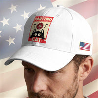 Black Cat Dart Thrower Baseball Cap Cat Lover Dartist Gift