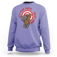Funny Cat Darts Lover Sweatshirt Lets Play Darts Right Meow - Wonder Print Shop